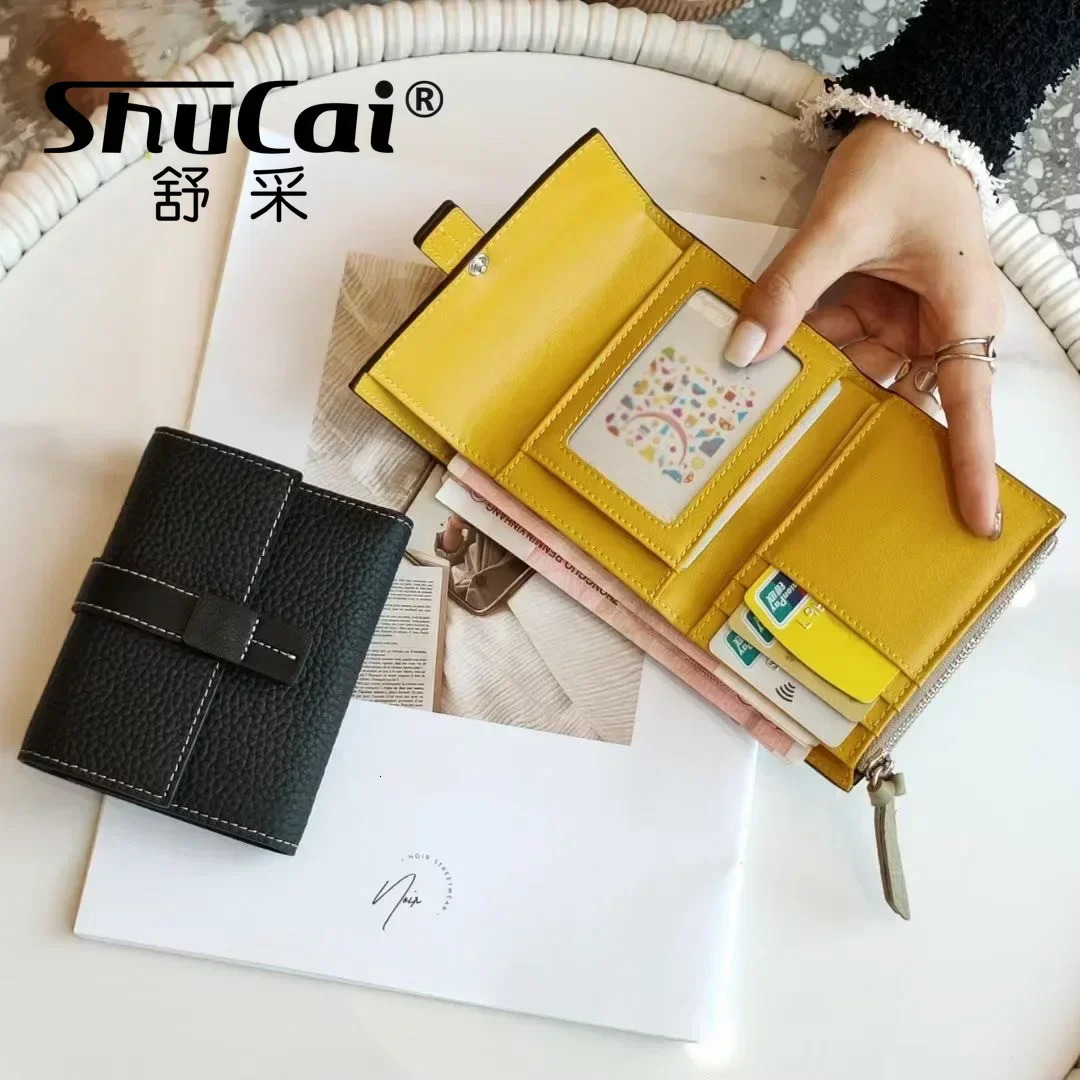 Short Wallet Women Purses Fashion Coin Purse Card Holder Wallets Female Genuine Leather Clutch Bag 250605