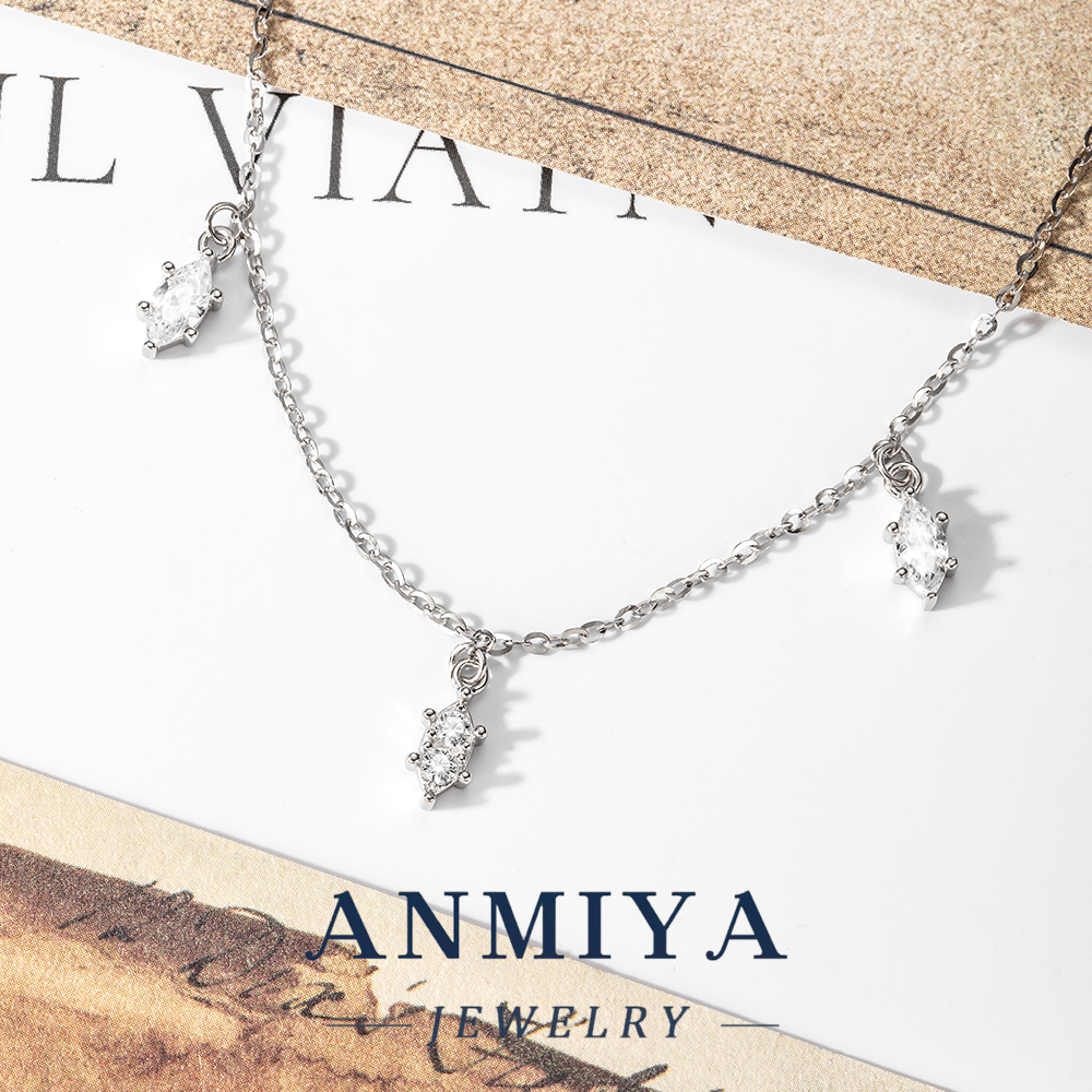 High Polish Sterling Silver Jewelry Durable 925 Necklace with Multi Geometric Pendant Charm for Women's Daily Wear