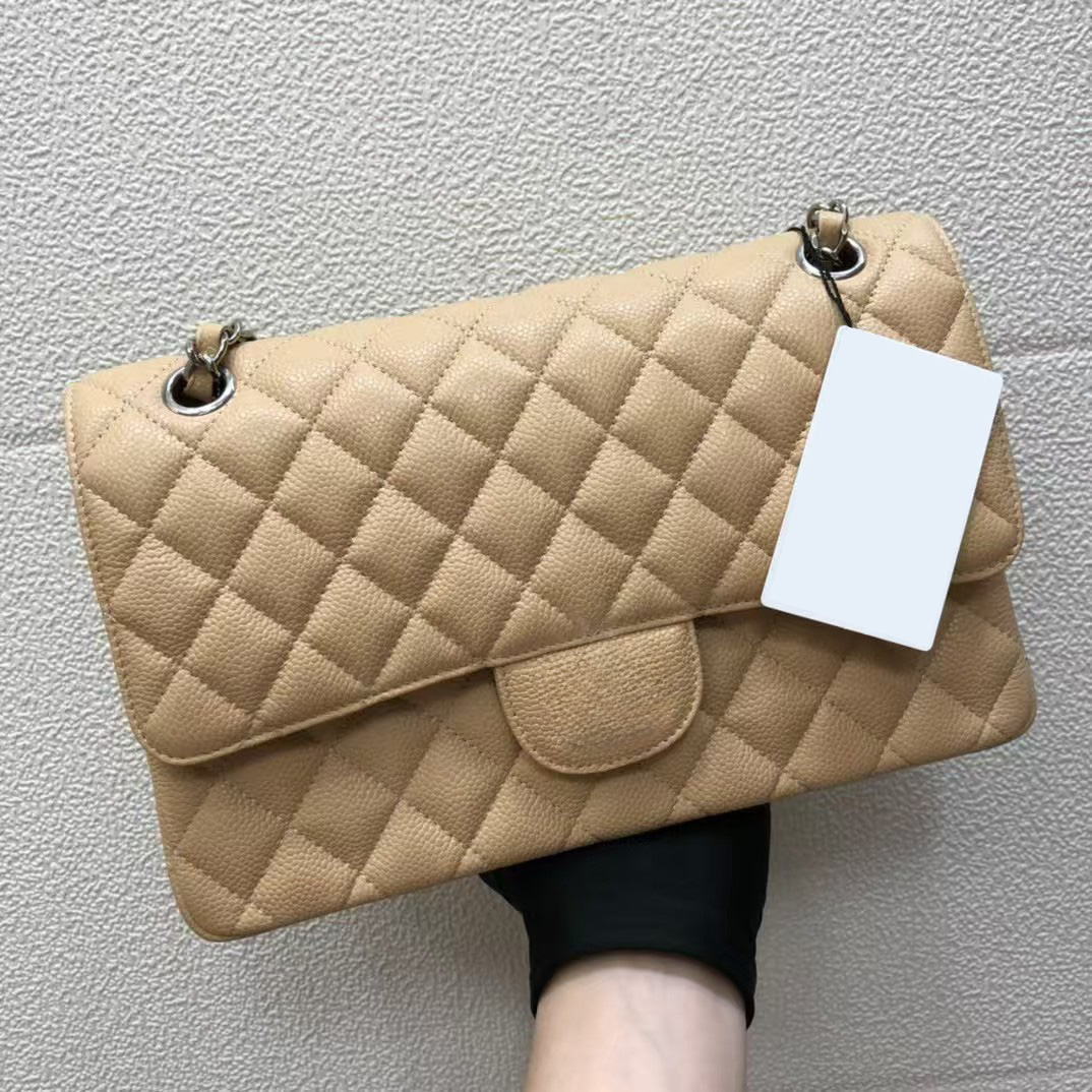 2025 Top Quality Caviar Material Fashion Versatile Chain Bag Shoulder Bag Crossbody Bag with Box