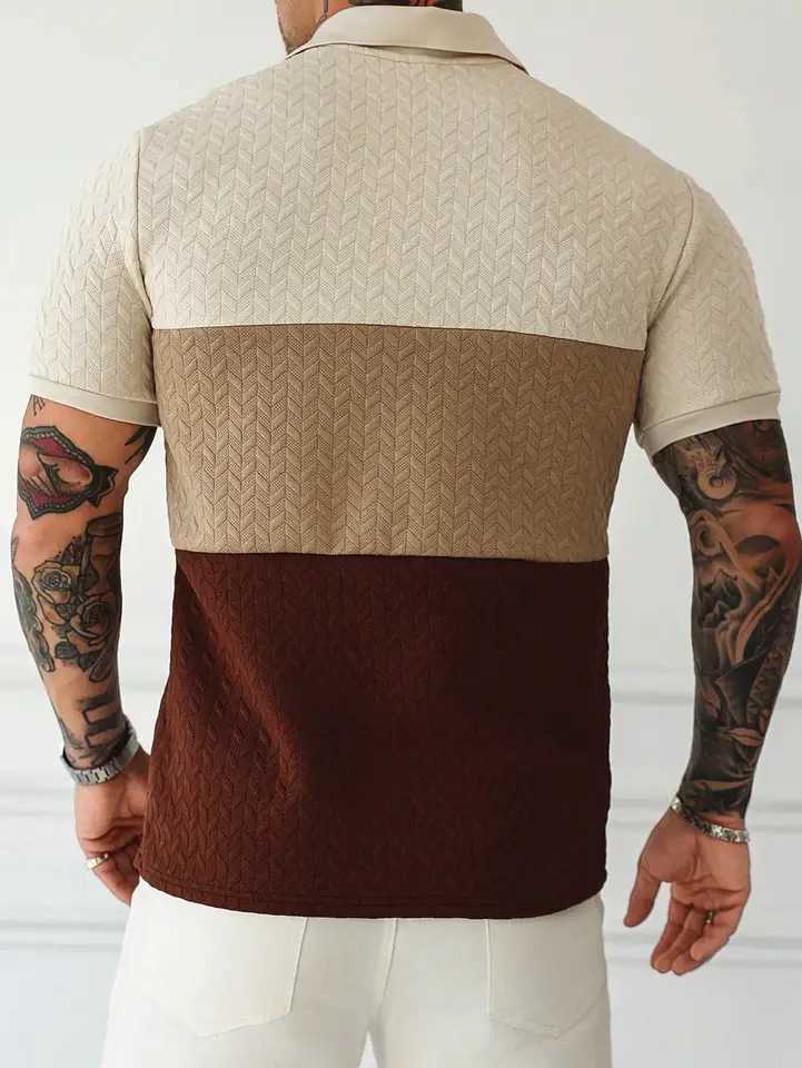 Mens Summer Casual Fashion Polo Shirt is Versatile and Suitable for Any Occasion with Lightweight and Breathable Fabric XJ250605