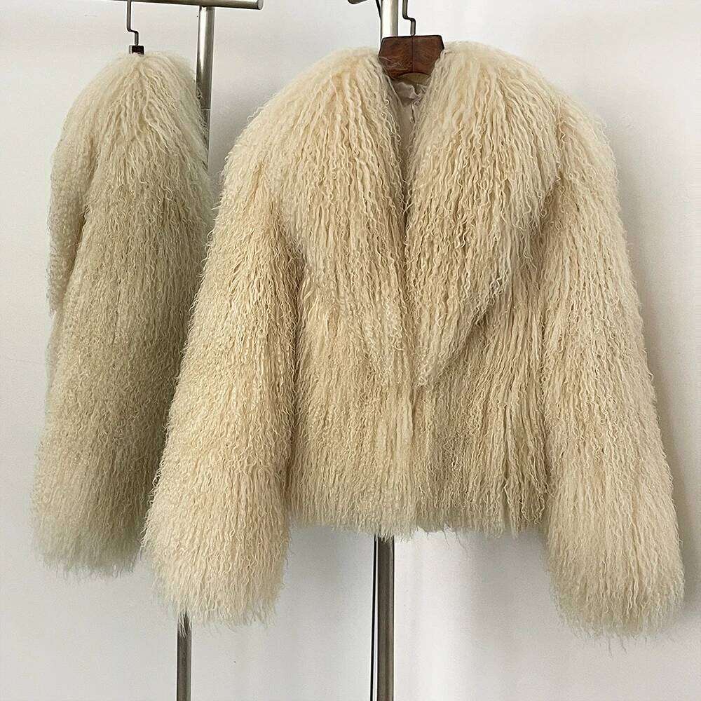 OFTBUY 2025 Winter Clothing Women Natural Mongolia Sheep Fashion Warm Thick Clothes Lady Elegant Real Fur Coat Female