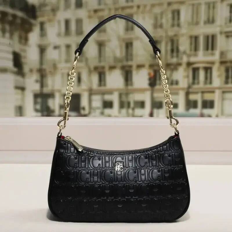 CH Women's Handbag Partition Durable Brand Fashion Large Capacity Bent Moon Simple Shoulder Crossbody Bag