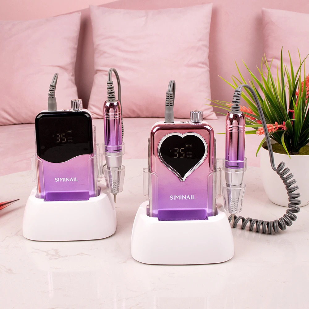 SIMINAIL Professional Nail Drill Machine 35000RPM Portable Electric Nail File Rechargeable Manicure Machine Set Efile Bit Kit 250517