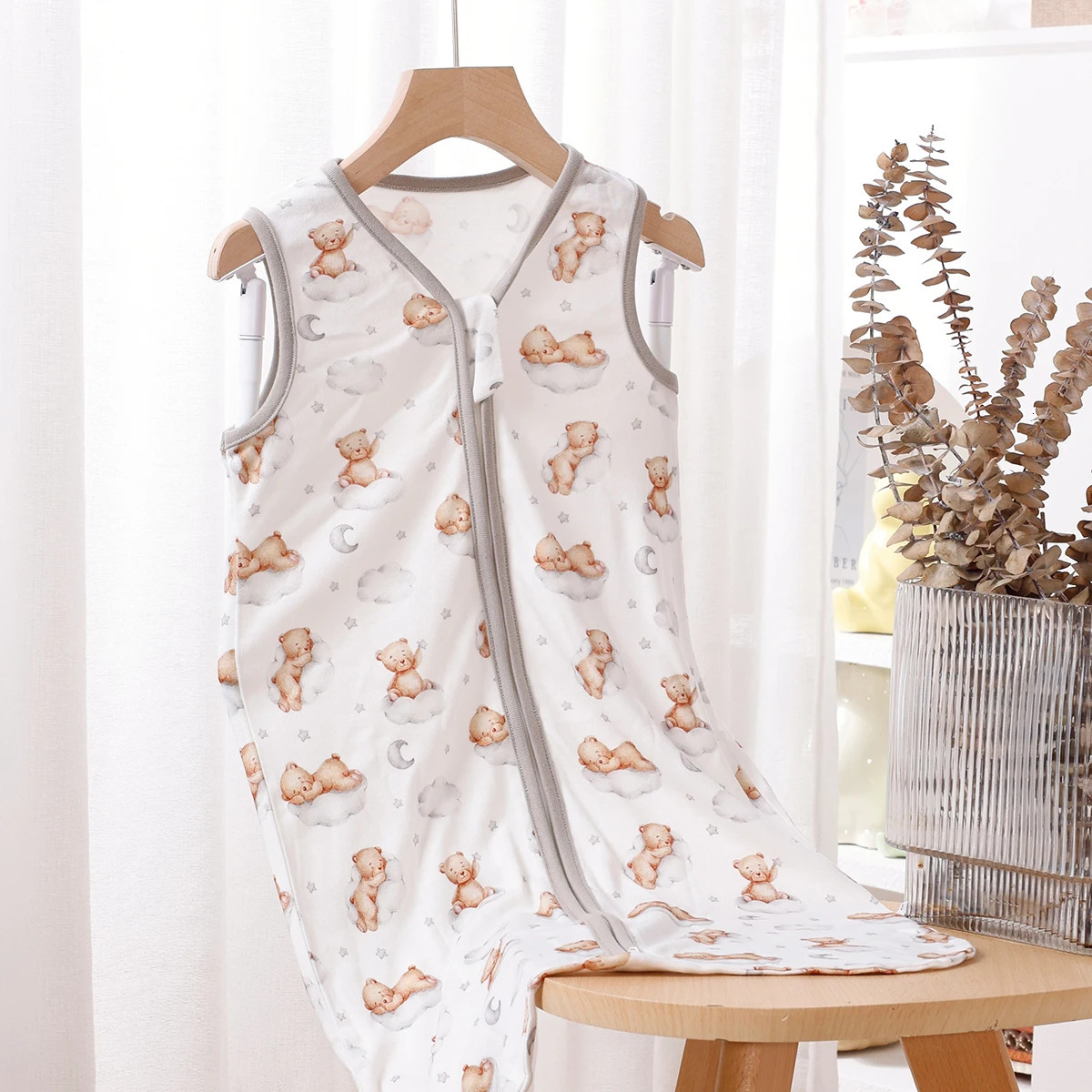 HappyFlute Cute Print Two-Way Zipper Super Soft Bamboo Cotton Fabric Sleeveless Baby Summer Anti-kick Sleeping Bag 250604