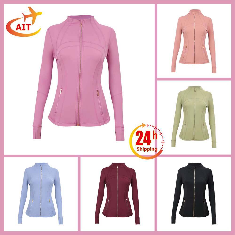 Women's yoga gold zipper coat suit jacket shorts suit pants definition suit sports bra soft high waist elastic sportswear suit.