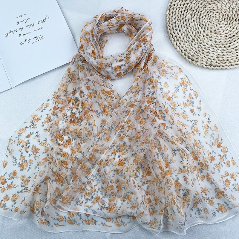 K931 Silk scarf women 2025 new mother stylish fashion scarf Georgette spring and autumn thin all-match long silk scarf