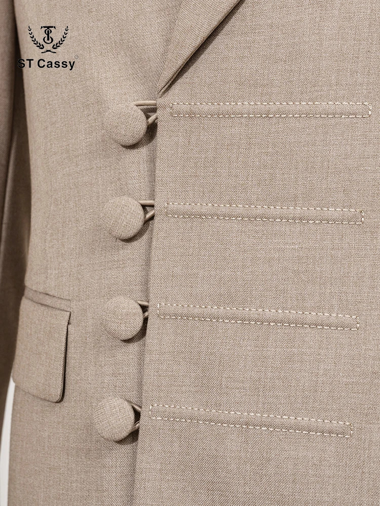 ST Cassy Elegant man suit for wedding Slim Fit Double Breasted Multiple buttons Casual Business man 2 piece outfit set 250530