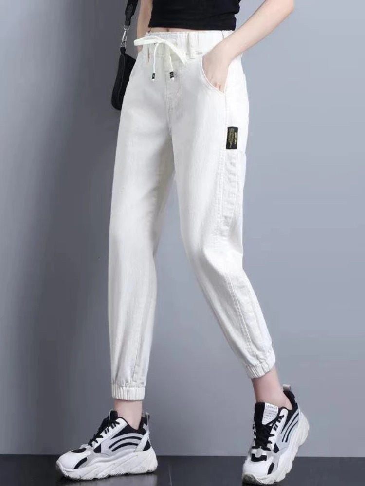 Elastic Waist Loosefit High S Womens Harem Jeans Unique Stylish in Top Selling Streetwear Denim Pants for Women 250604