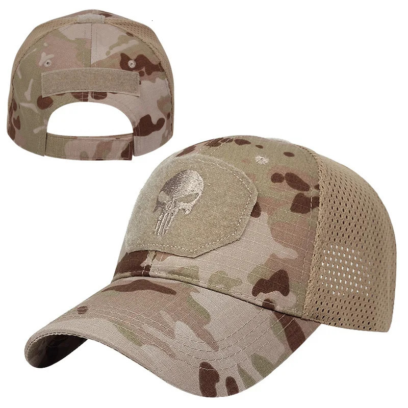 Spring And Summer Military Fan Outdoor Camouflage Baseball Net Hat Special Forces Tactical Camouflage Cap Skull Shade Cap 250603