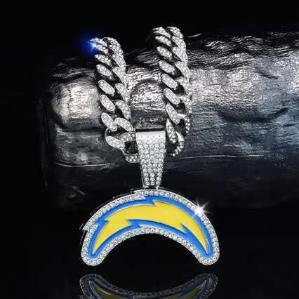 Mens Hip Hop Cuban Chain Necklace Streetwear Jewelry Gift US Football Team Full Rhinestone Pendant Necklace Wholesale