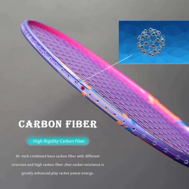 Lightest 10U 52G Full Carbon Fiber Badminton Rackets Strings Professional Training Racquet Max Tension 35LBS With Bags For Adult