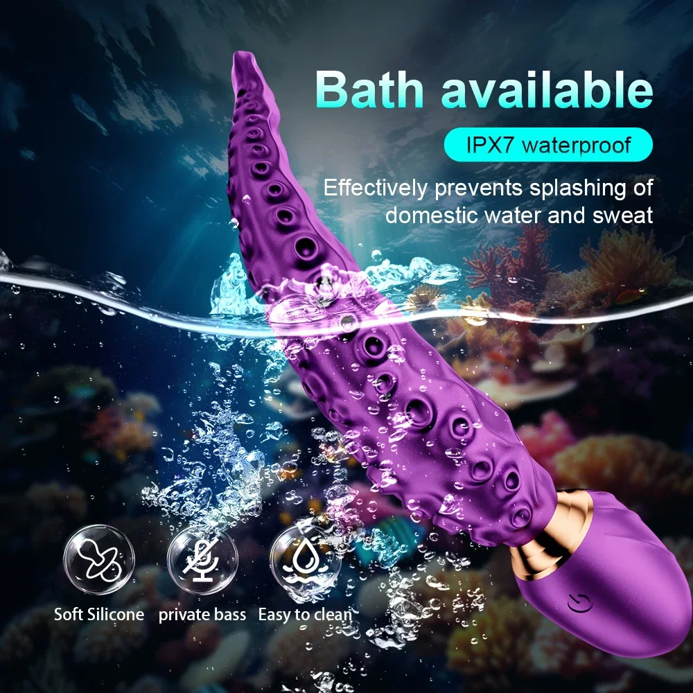 Octopus Tentacle Anal Vibrator Female G-Spot Clit Vagina Stimulation 360° Rotation Silicone Dildo Masturbation Sex Toys Women 250603