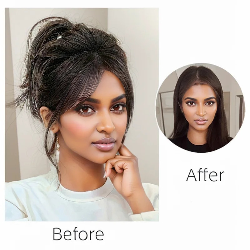 Clip In Baby Hair Air Bang Natural Human Hair Side Bangs Invisible Edge Replacement Fringe Forehead Hairline For Women 250529