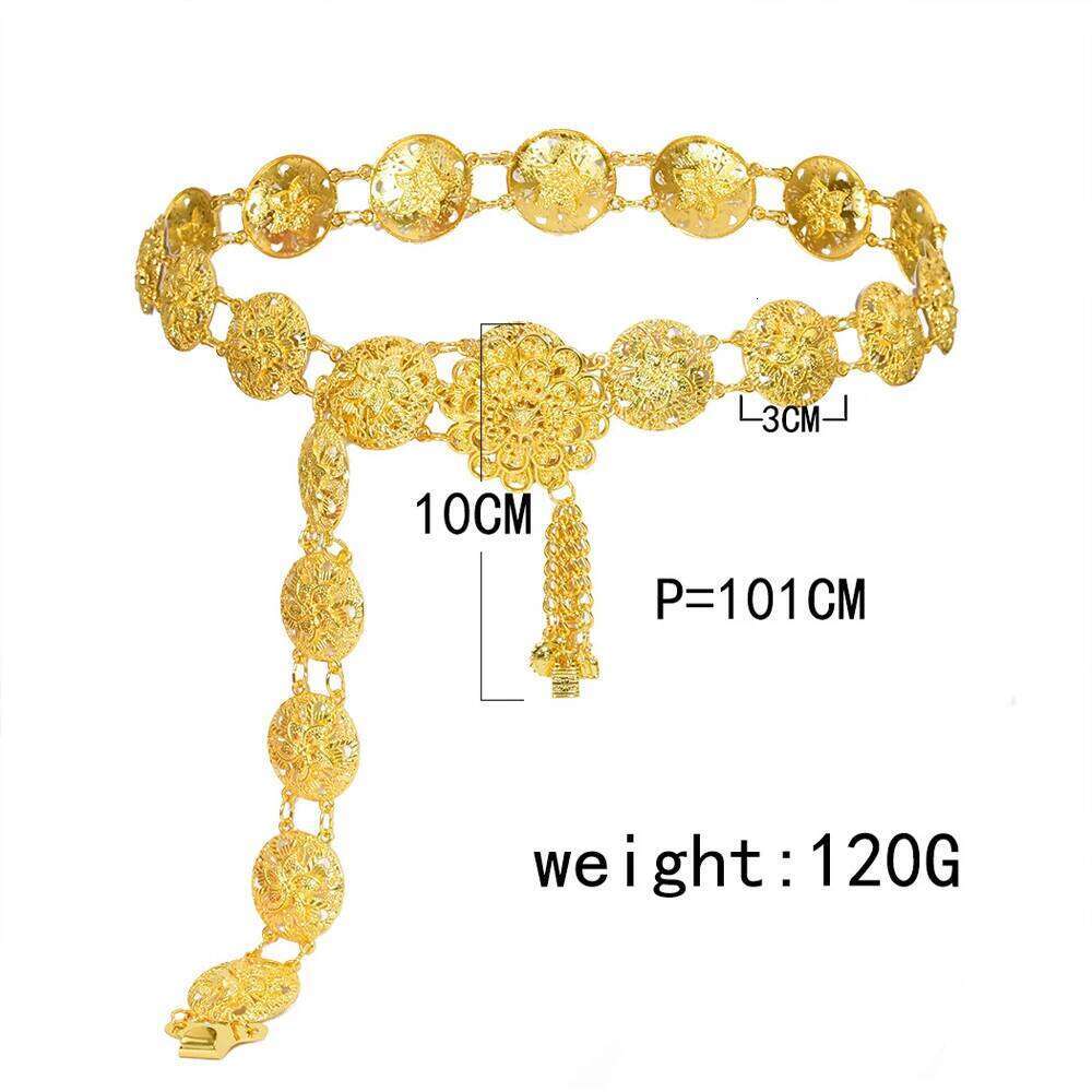 Multi Style Thai Dai Golden Alloy Hollow Flower Waist Belly Chains New Fashion Women's Robe Belts Body Jewelry Party Accessories