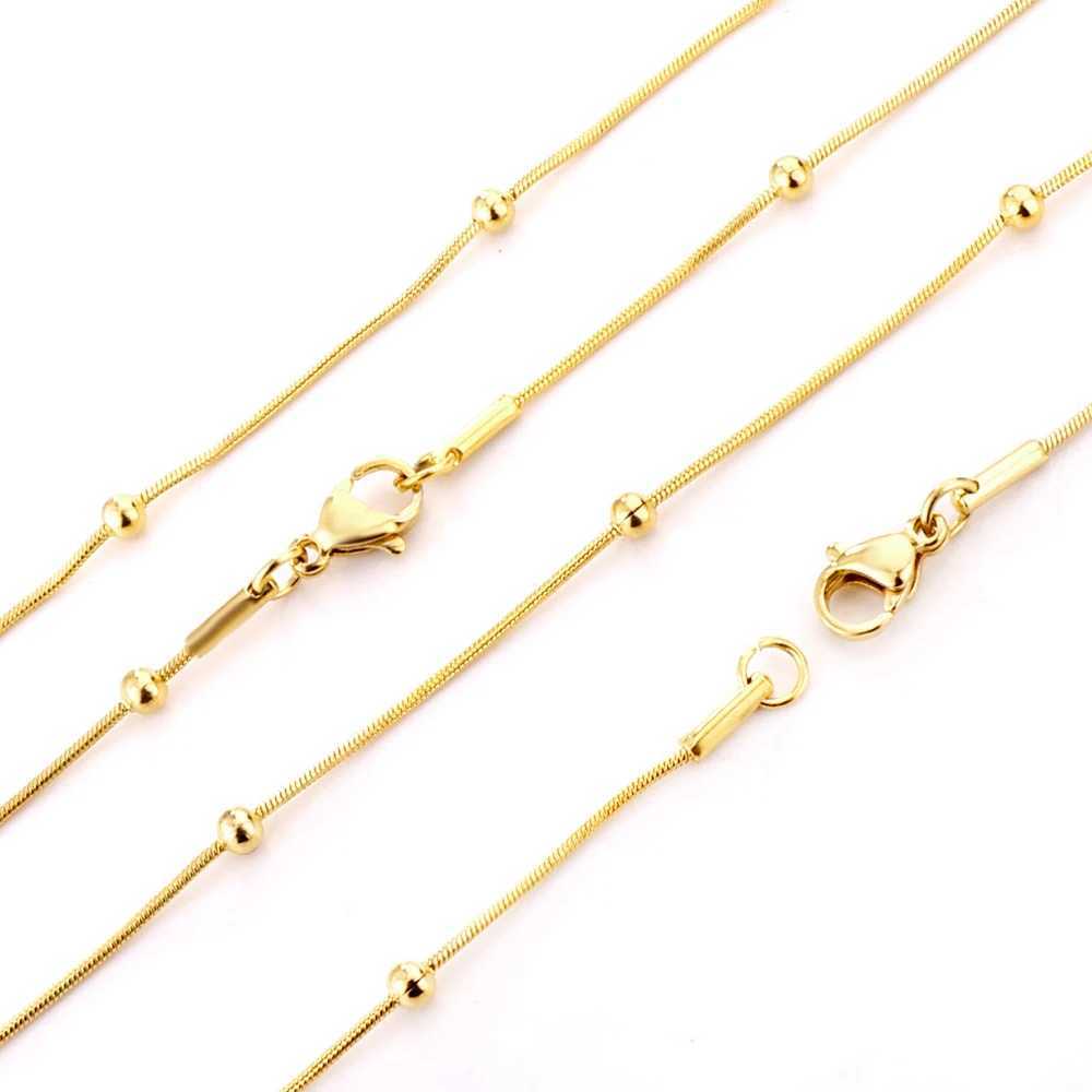 5Pcs Gold-Plated Beads Clavicle Chain Necklace Set for Women Simple Elegant Versatile High-End Light Jewelry Accessory XJ250604