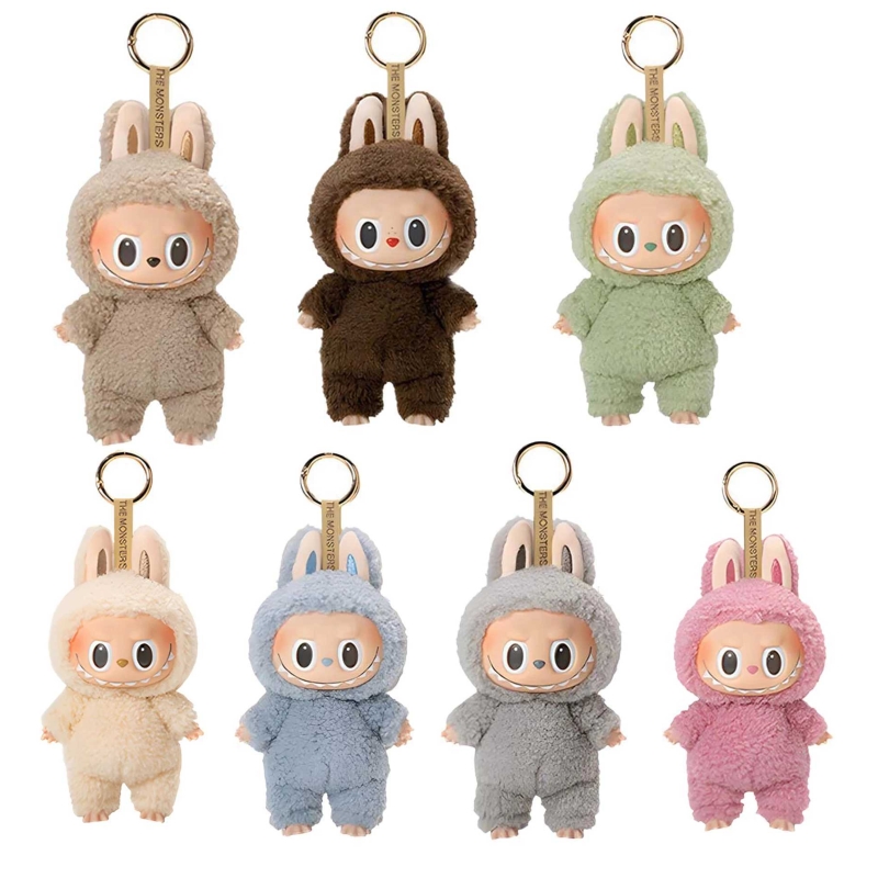 Cartoon figure labubu have a seat keychain monster doll key chains fashion multi colors 2 series bag charms keyring fashion street ph01