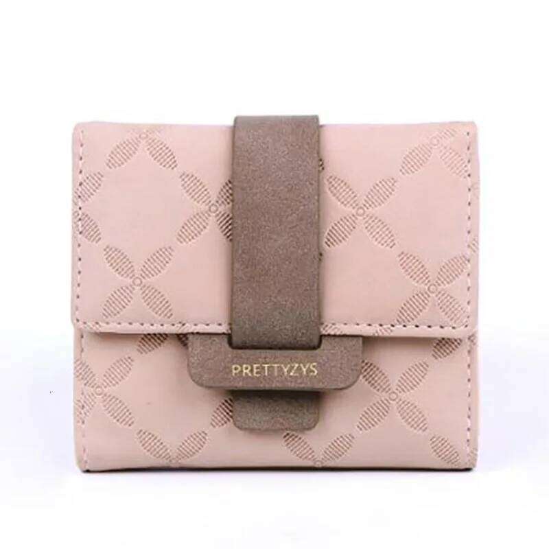 Explosive purse female Korean PU plaid buckle simple multi-card folding triple fold bag large capacity student ladies daily trav