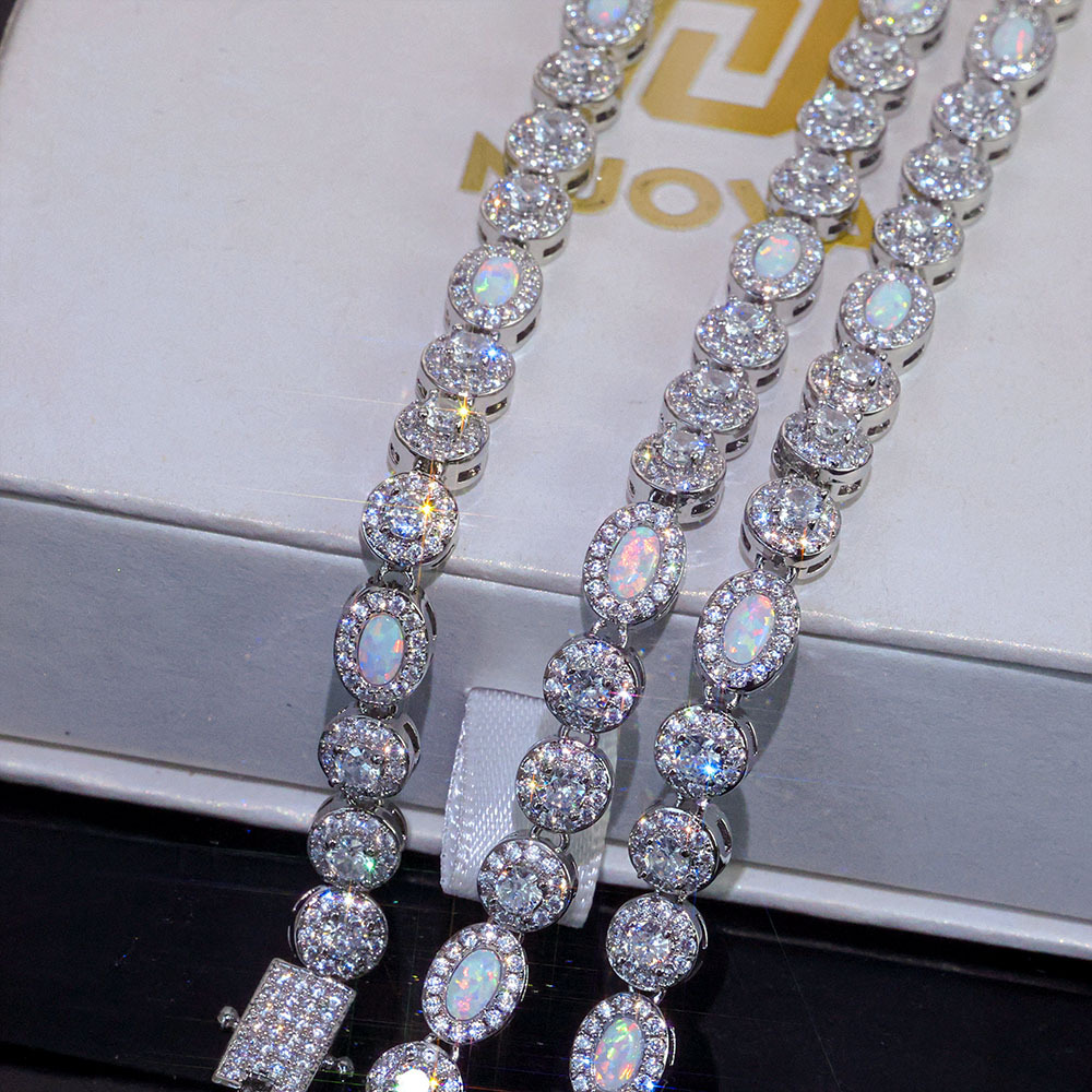 Hip Hop Jewelry Moissanite Bracelet Versatile High-end Opal Bracelet Trendy Mens Light Luxury Bracelet