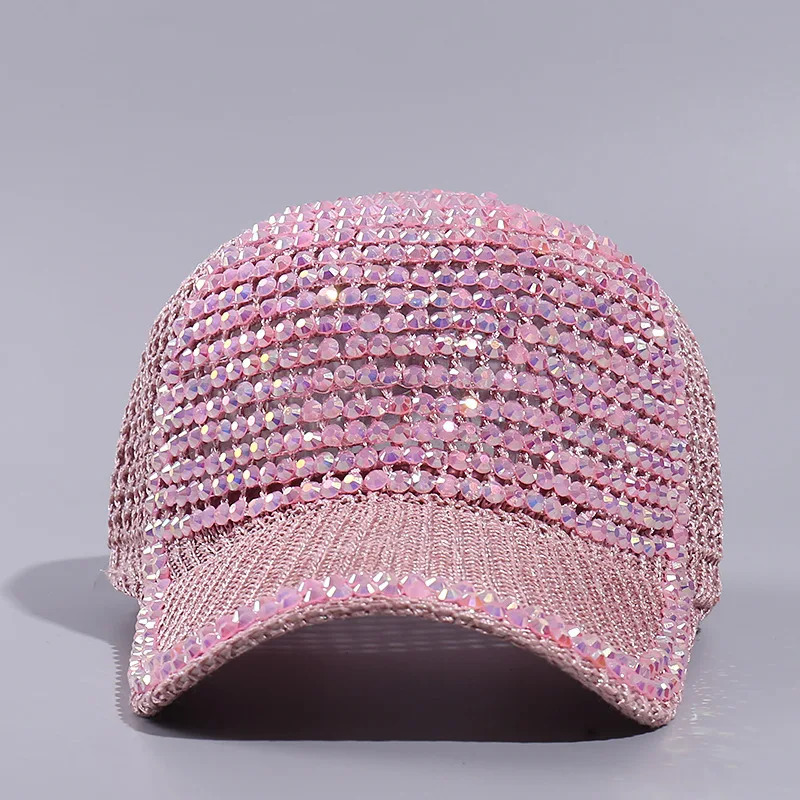 Mesh Rhinestone Baseball Cap for Women Men Outdoor Sports Breathable Sun Hat Travel Sunscreen ed Cap Wholesale 250603