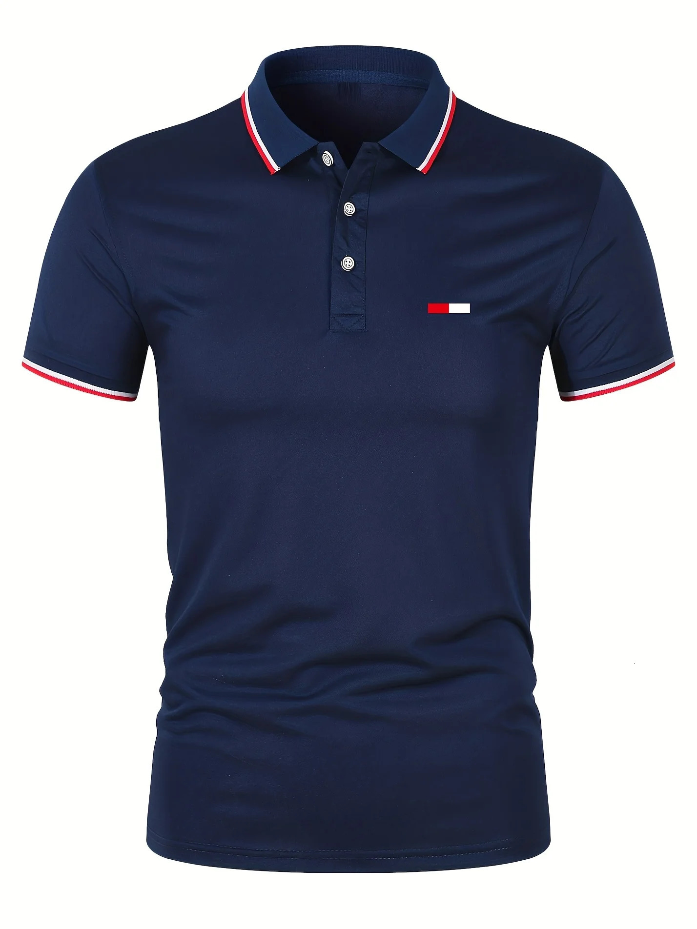 Mens 100 cotton summer casual fashion loose plus size flag pattern printed lapel short sleeved polo shirt top travel outfit 250527