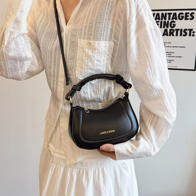 designer Bag for Women 2025 Spring New Niche Solid Color Texture Simple Single Shoulder Crossbody Casual Bag Stylish Crescent Bag