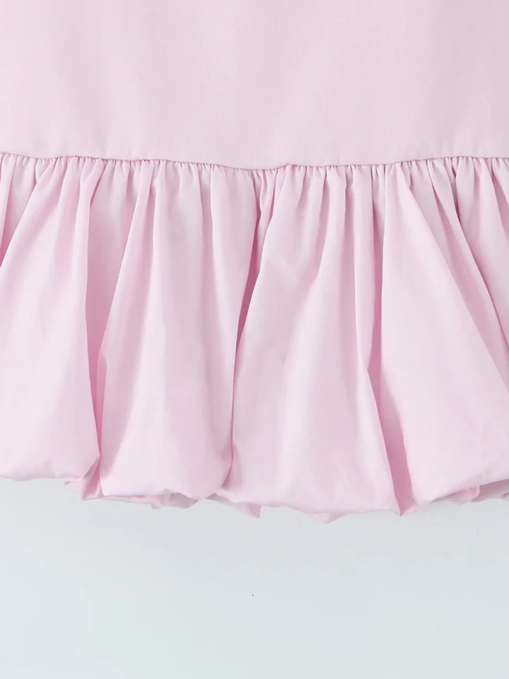 SIYANG Women Fashion Pink Patchwork Pleated Side Zipper Midi Dress Vintage Strapless Slash Neck Female Chic Lady Dresses 250604