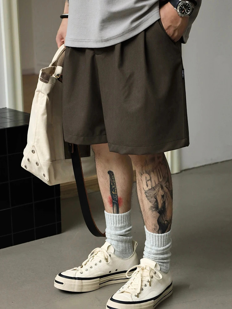 Mauroicardi Spring Summer Loose Casual Soft Black Shorts for Men High Waist Short Gray Wide Leg Pants Korean Style Clothes 250604