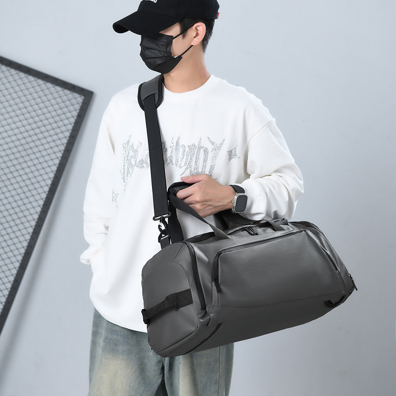 Men's Multifunctional Single Shoulder Crossbody Double Dry and Wet Separation Bag Short Trip Large Capacity Travel Backpack