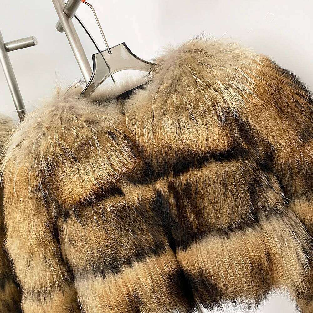 OFTBUY Wholesale Natural Raccoon Fox Coat High Quality Winter Jacket Women Fluffy Real Fur Thick Warm Outerwear Streetwear