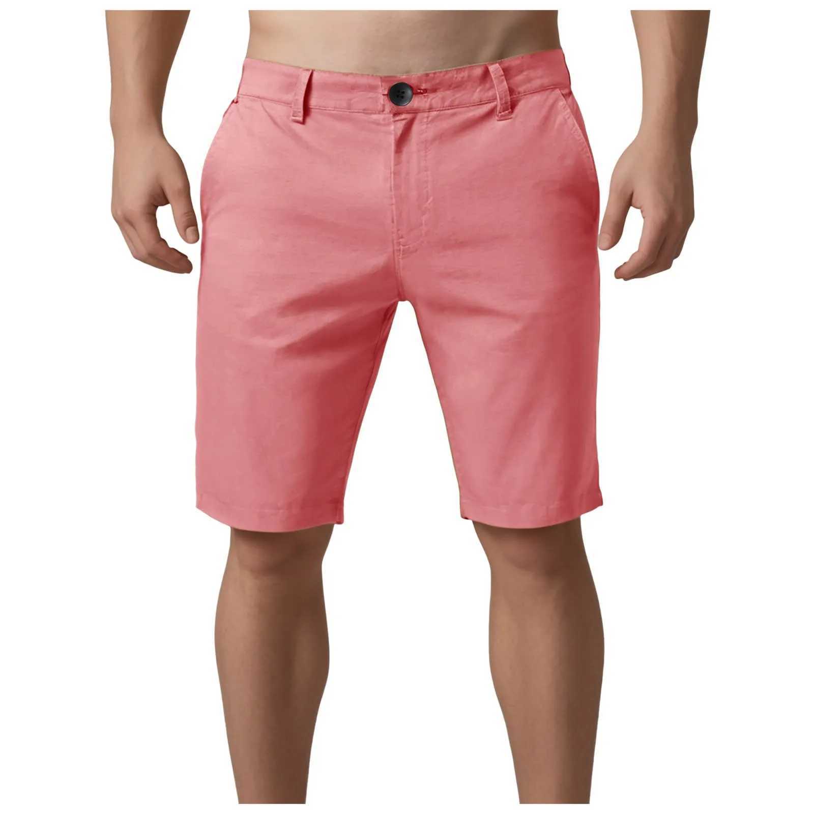 Men Shorts Summer Cotton Middle Waist Male Casual Business Men Shorts 2025 Solid Beach Stretch Chino Classic Fit Short Homme XJ250605