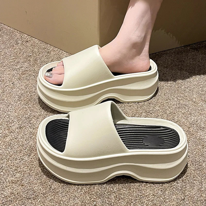 Eyriphy Thick Bottom Slippers Women Outdoor Beach Sandals Fashion Bathroom Slides Female Open Toe Slippers Cozy Soft Sole Shoes 250605