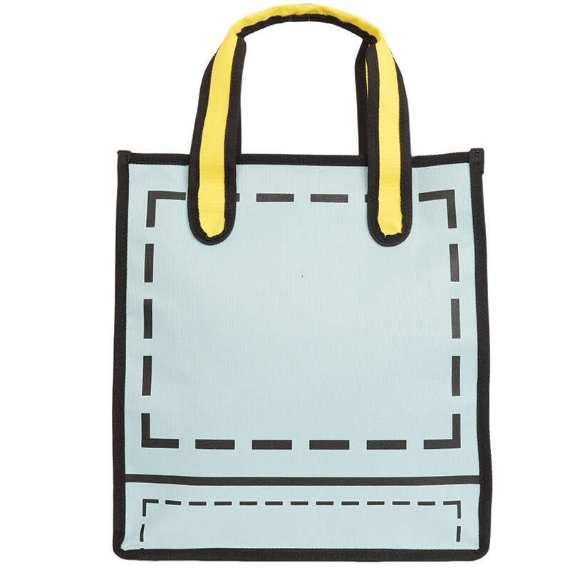 New Style Anime Cartoon Girl Canvas for Women, Handheld Shopping Bag, Color-Block Large Capacity Shoulder Bag