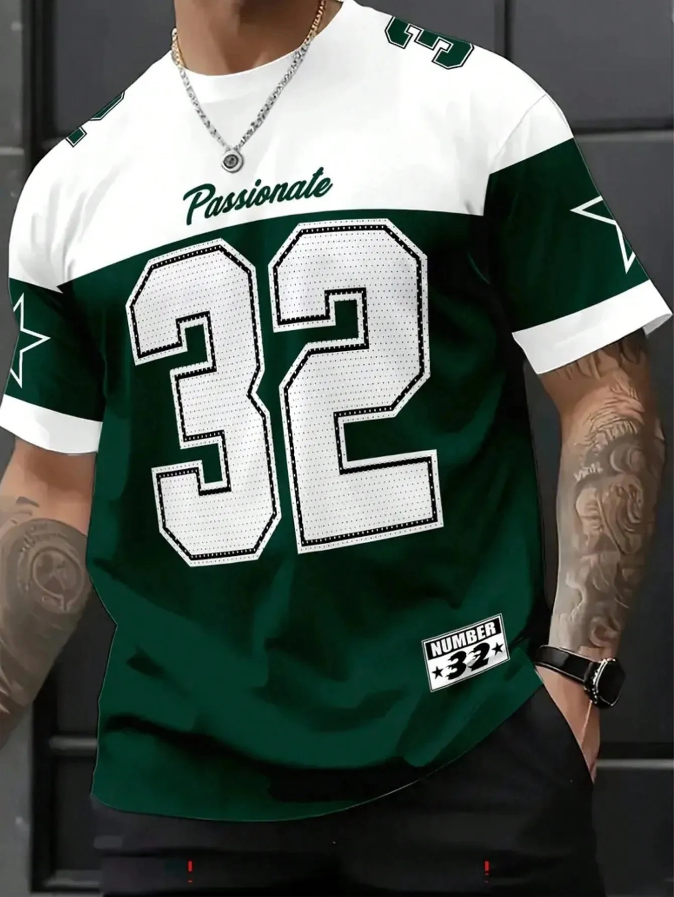 Summer mens casual digital printed round neck short sleeved Tshirt comfortable breathable and quick drying fabric 250605