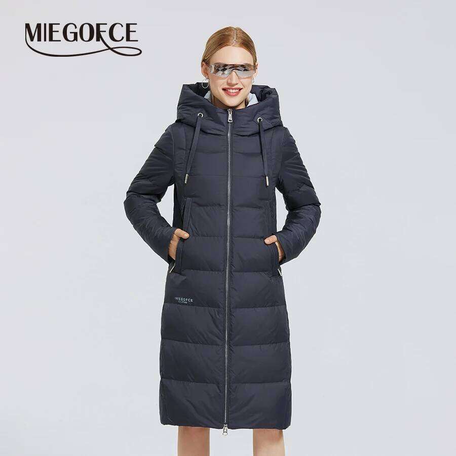 Coats Designer Women MIEGOFCE Winter Elegant Women Outwear Long Cotton Women's Jackets Hooded Warm Windproof Female Coats Zipper Stand Collar Par