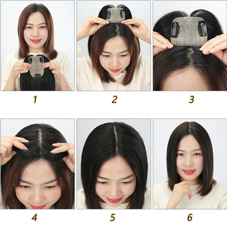 AOSI Synthetic 3D Bangs Invisible Seamless Head Hair Water Ripple Hair Air Bangs Head Overhead Natural Invisible Replacement 250529