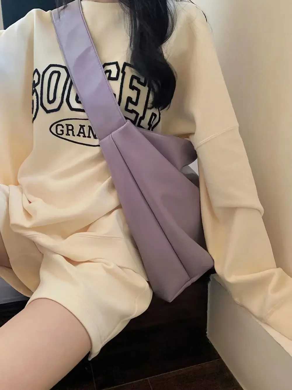 Women Tote Crossbody Bags High Capacity 2023 New Solid Color Pink Sweet Zipper PU Japanese And Korean Style Luxury Elegant XJ250605