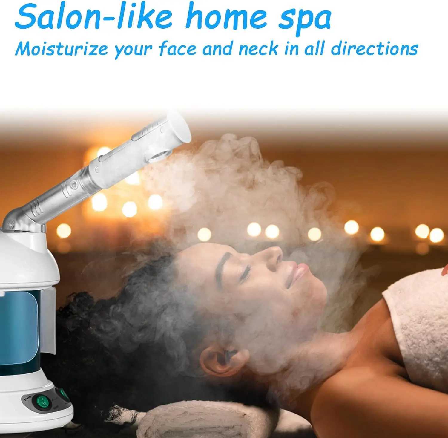 Facial Steamer Hot Mist Face Steamer Nano Ionic Table Top Mini Steamer Spa 360 Rotatable Sprayer Personal Care Use at Home Salon XJ250607