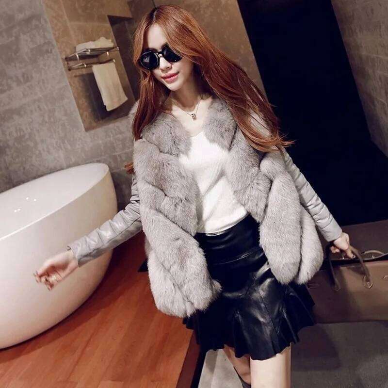 2021 European and American Winter Women's Fox Hair Korean Version Jacket Integrated Imitation Fur Coat