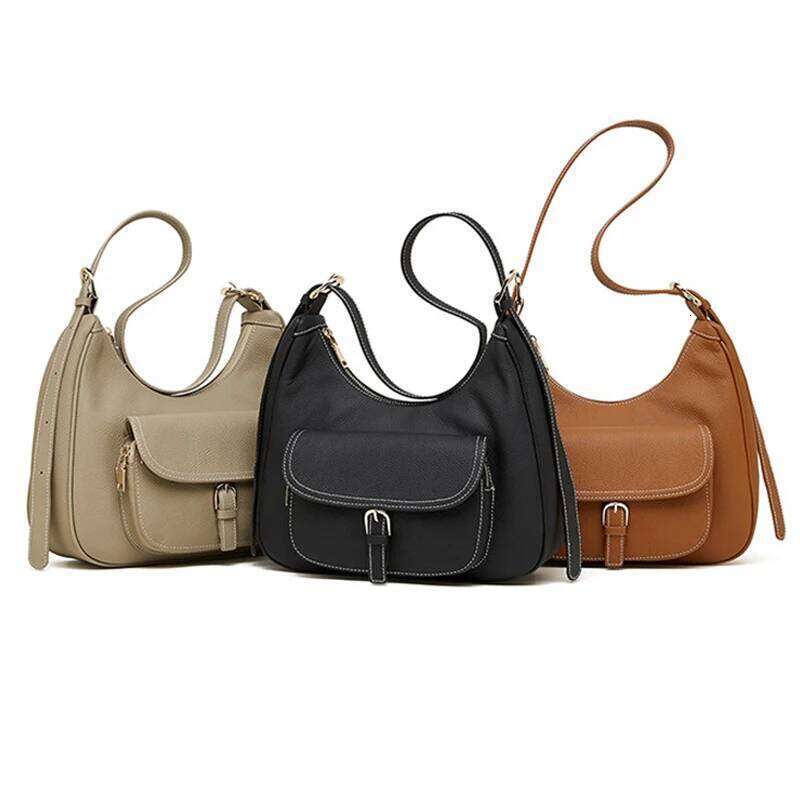 Women Soft Genuine Leather Shoulder Bags High Quality Designer Purse Crossbody Bag Ladies Vintage Messenger Commuting Bag