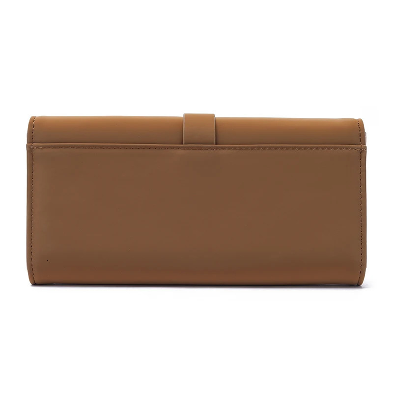 Autumn and winter wallet womens long South Korea small fresh PU leather solid color three fold bag simple s 250605