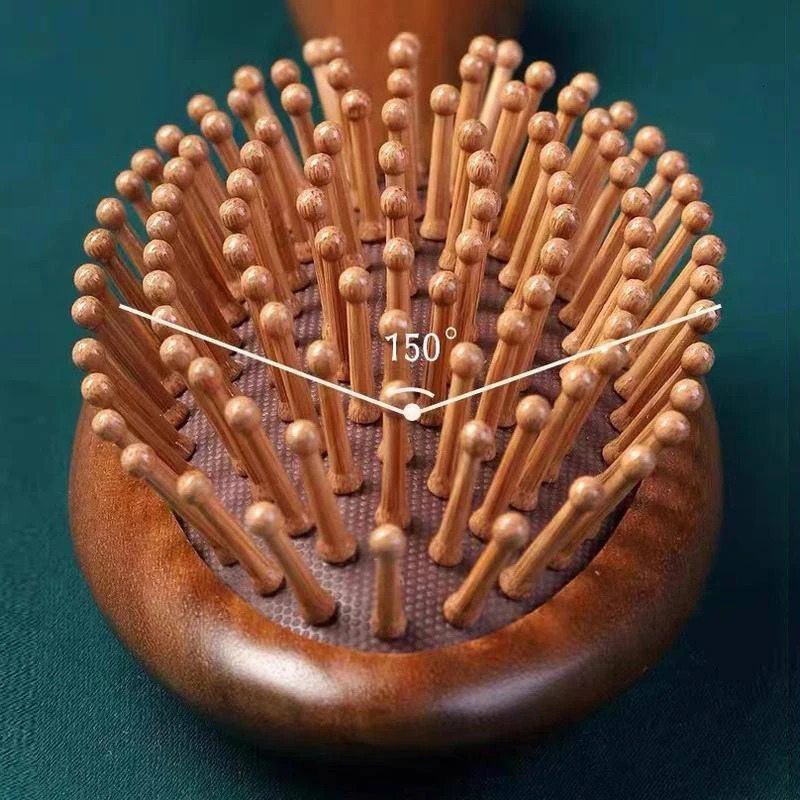 Massage Air Cushion Comb Sandalwood Anti-Static Detangling Scalp Scraping Hair Brush for Long Thick Curly Hair Styling Tool 250603