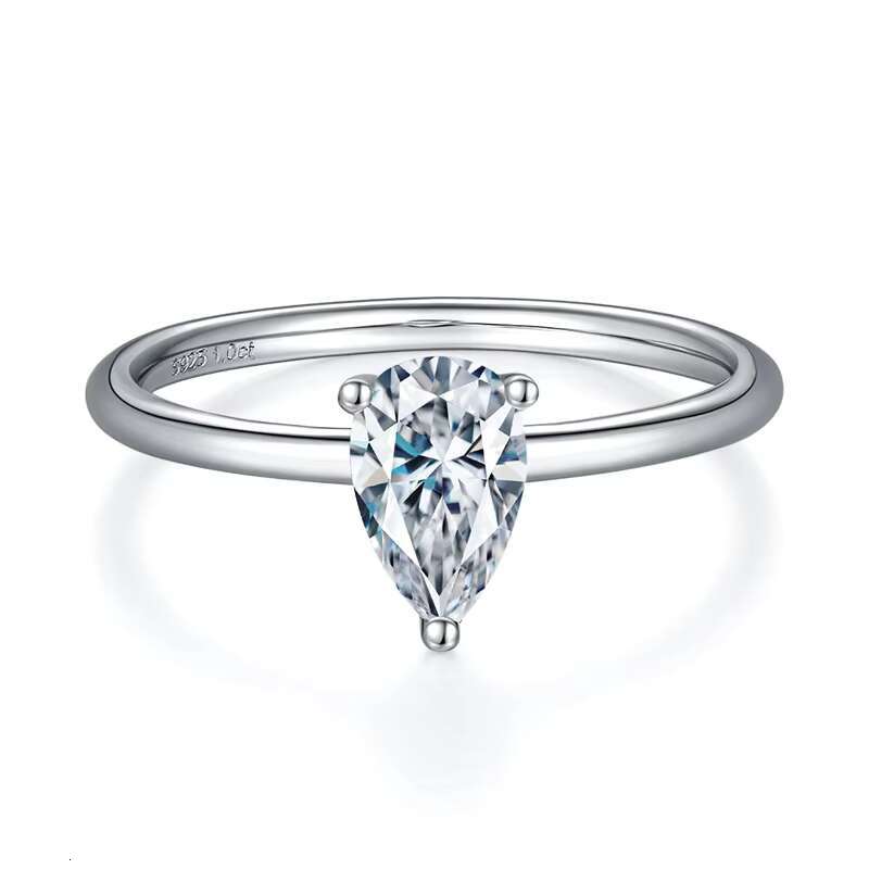 Luxury Pear Cut Moissanite Silver Jewelry Fancy Wedding Solitaire Ring Sterling S925 Rings