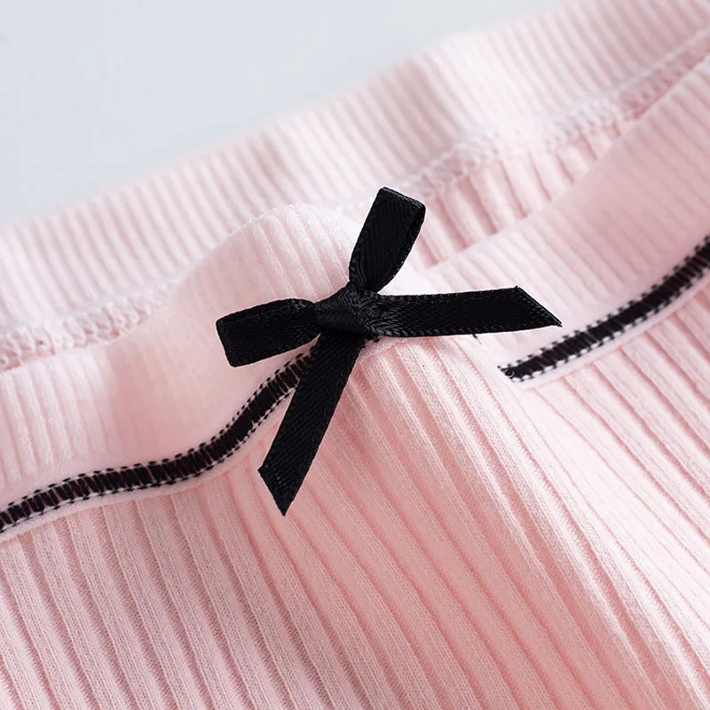 5 Pcs Adolescent Girls Cotton Underwear Ribbed 8-16 Years Girls Seamless Panties Solid Color Underpants Girls Lingerie Briefs 250604