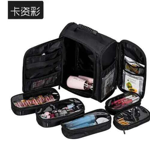 Professional Women Portable Bag Cosmetic Backpack Bag Makeup Organizer Travel Train Case