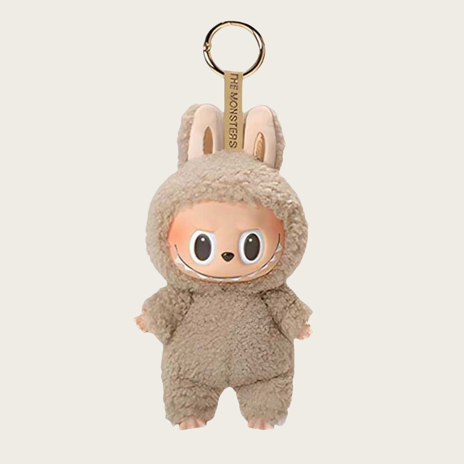 Keychains labubu popmart monster doll keychain pendant woemen bag charms cute cartoon 7colos heartbeat macaron series plush keyring children adult gif