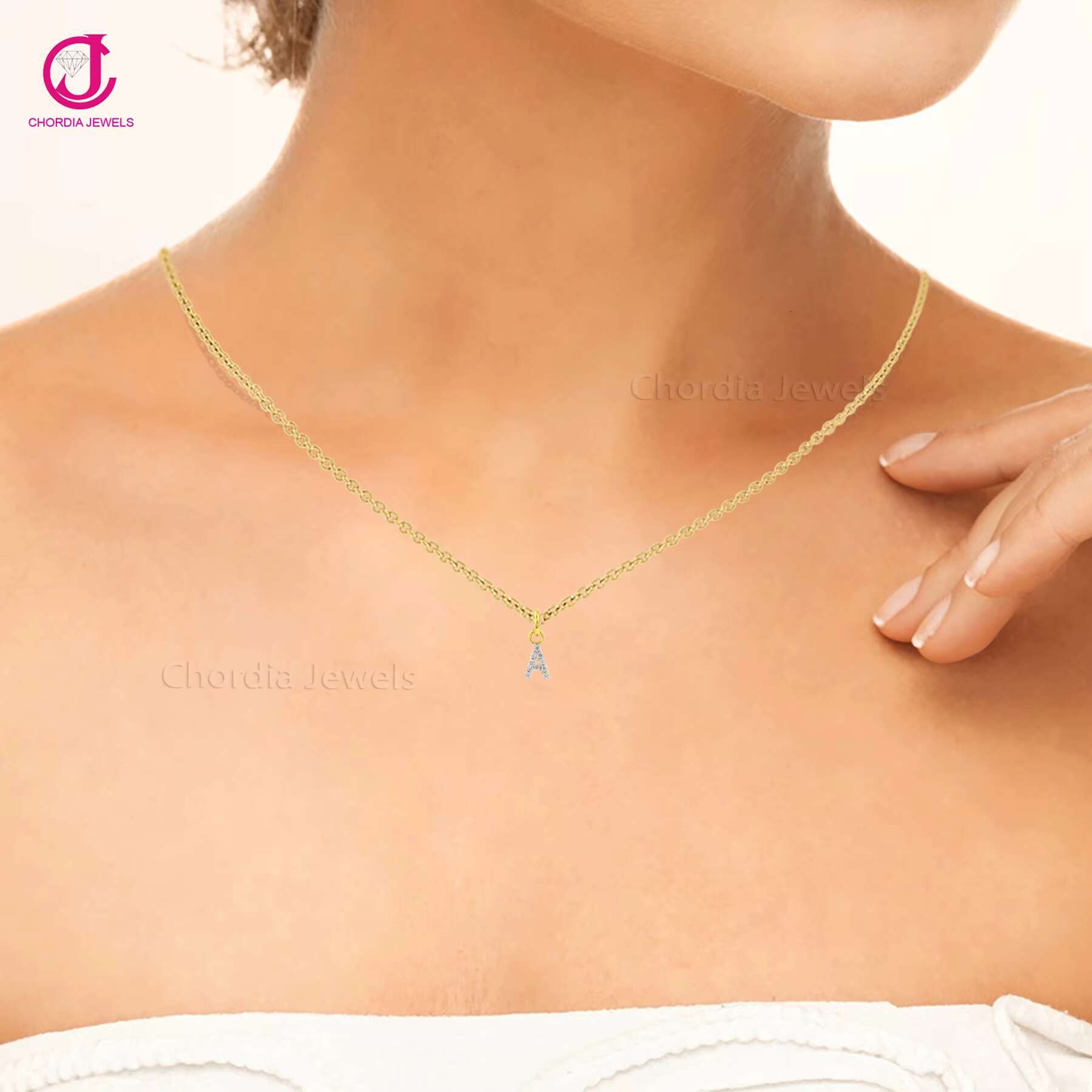 26 Alphabet Jewelry Initial Pendant Natural 925 Sterling Silver 100% Natural 55 Years Diamond Fashion Jewelry