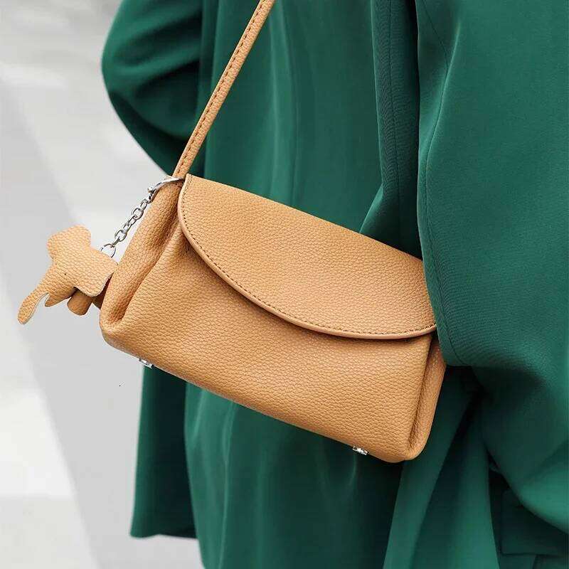 Designer Bags 2025 Women's Cow Genuine Leather Handbag Girl Designer Vintage Cowhide Shoulder Bags Female Messenger Crossbody Bag Lady Clutch Pur