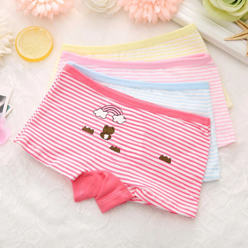 4 Pieces/Lot 2-10Y Children Underwear Cotton Girls Panties Cute Cat Pattern Kids Boxer Briefs Child Soft girl Pants 250604