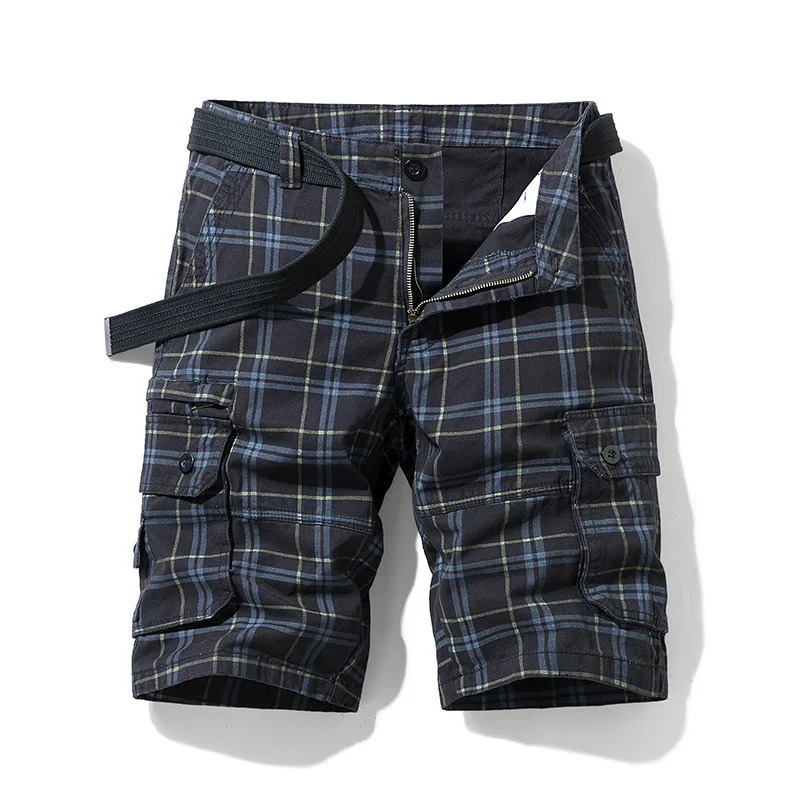 Men Shorts Fashion Plaid Beach Shorts Mens Casual Camo Camouflage Shorts Military Short Pants Male Bermuda Cargo Overalls 250529