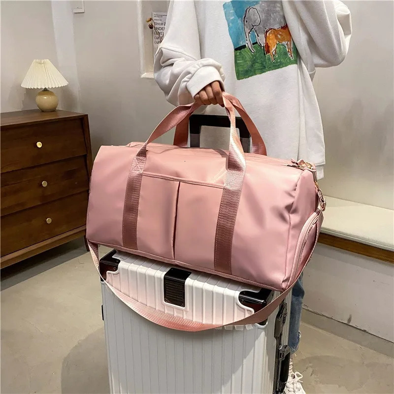 Portable Large-capacity Travel Bag Womens Wet and Dry Separation Fitness Bag Can Be Set with Tie Rod Travel Duffel Bag 250530